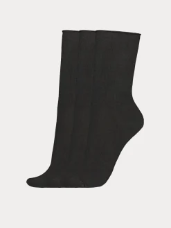 Nanso BAMBOO COMFORT TOP nilkkasukat, 3 paria - musta* Katso Valikoima|Katso Sukat