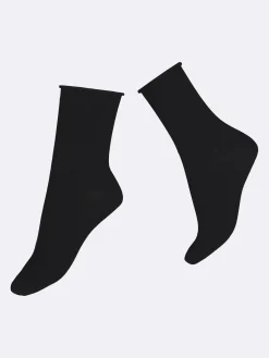 Nanso COTTON COMFORT CUFF nilkkasukat - musta* Katso Valikoima|Katso Sukat