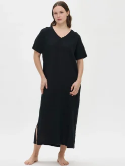 Nanso SARASTUS pitkä pellavakaftaani -* Pellavavaatteet|Yöasut Ja Oloasut